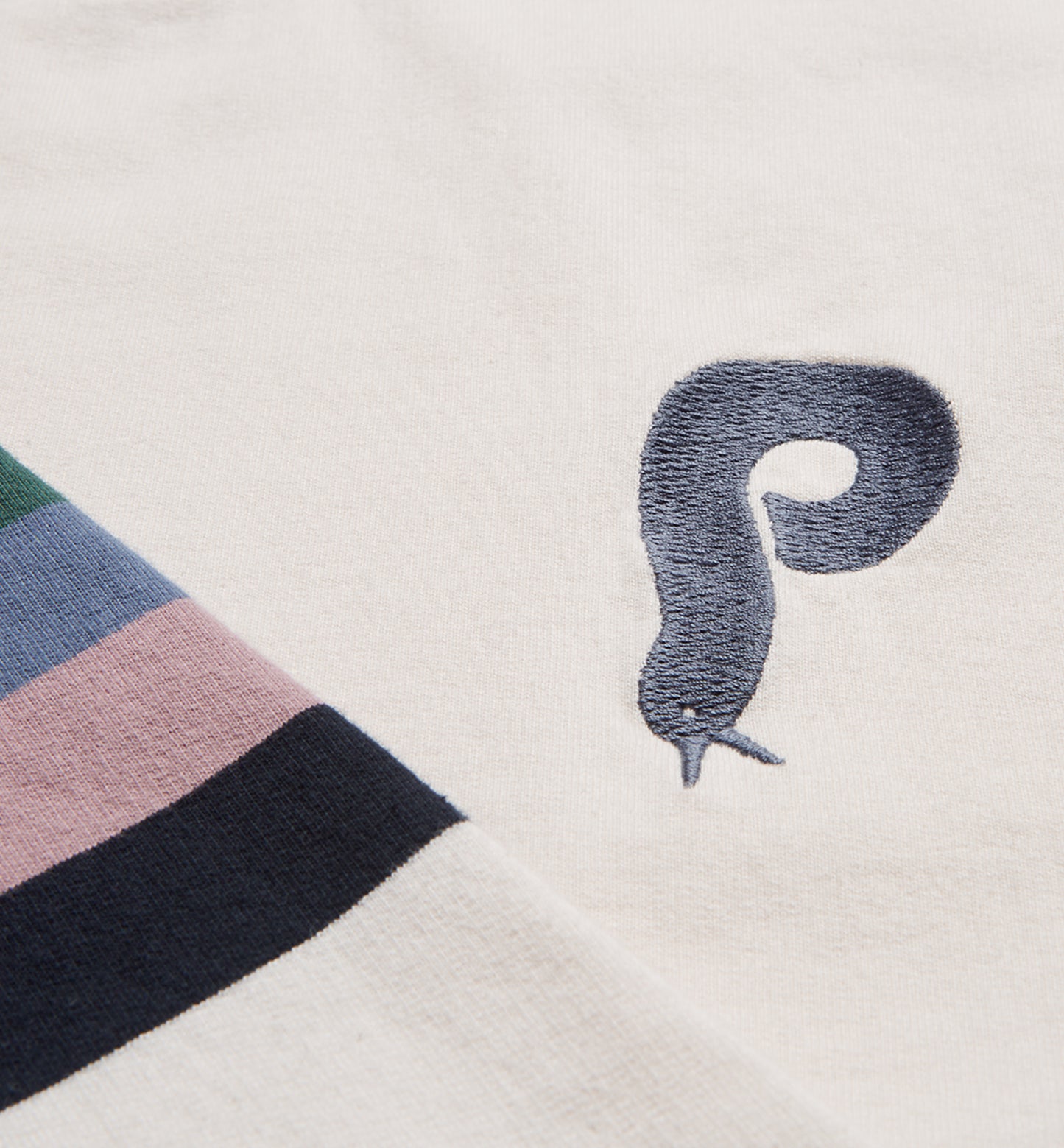 By Parra Bird Face Font Sleeve Stripe Sweatshirt