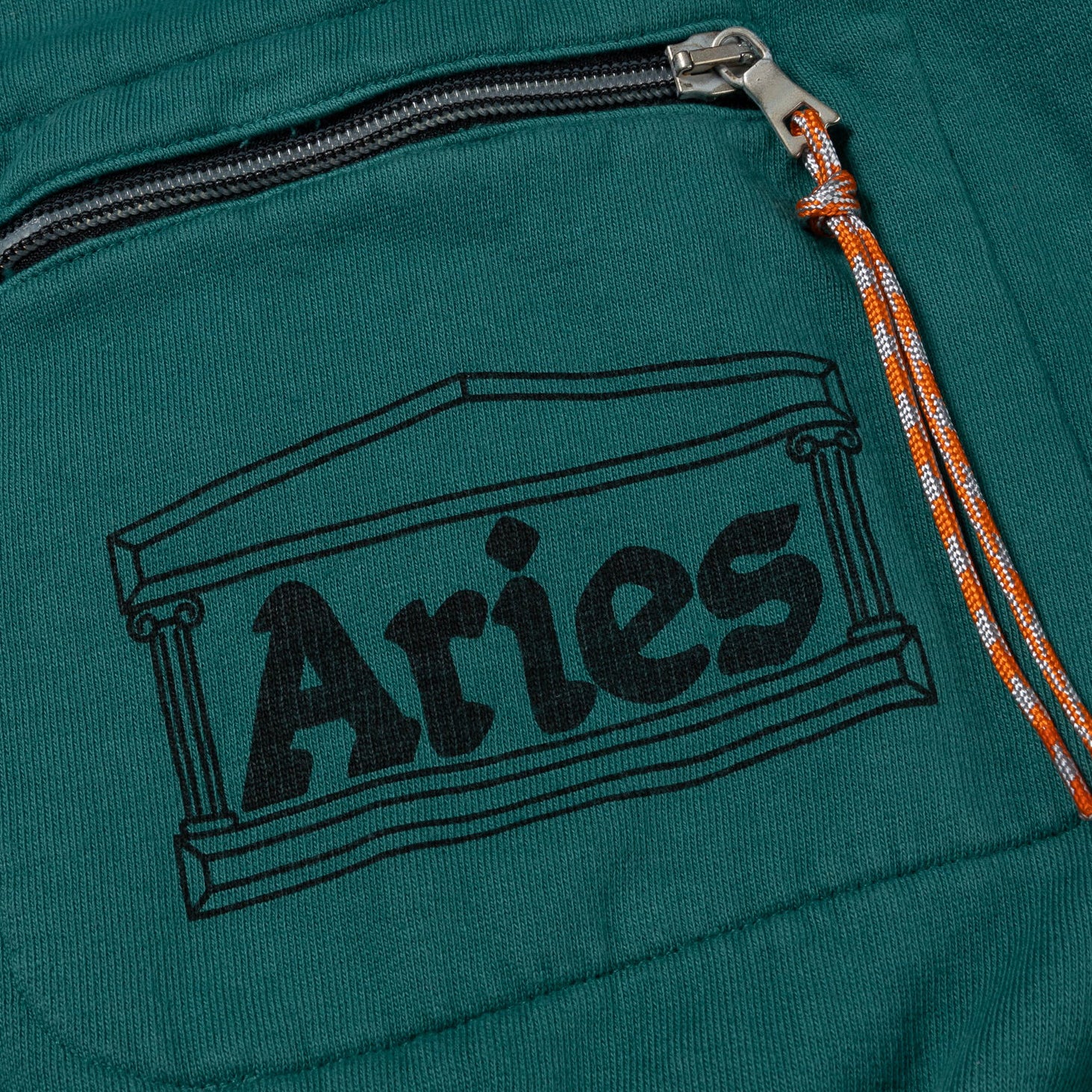 Aries Nylon Hybrid Zip Through Sweat Jacket