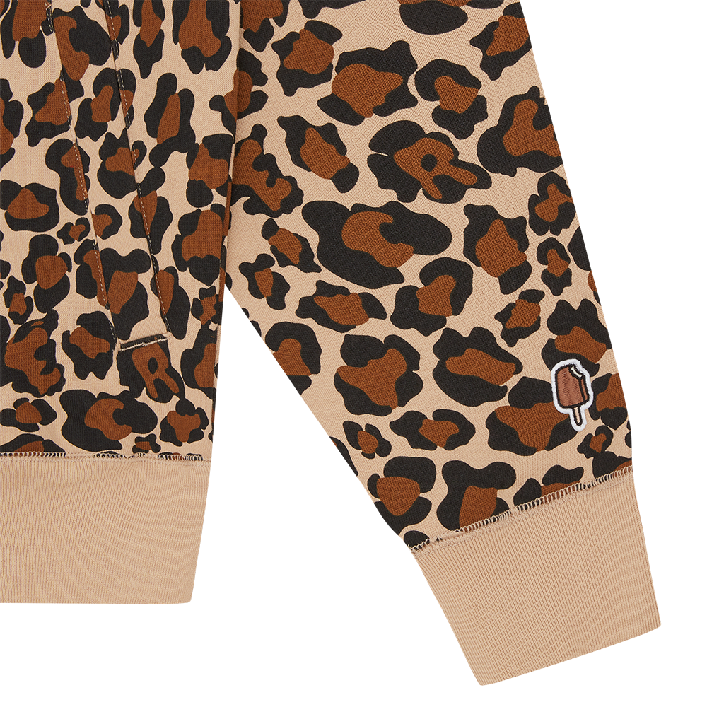 ICECREAM Leopard Print Zip Thru Hood