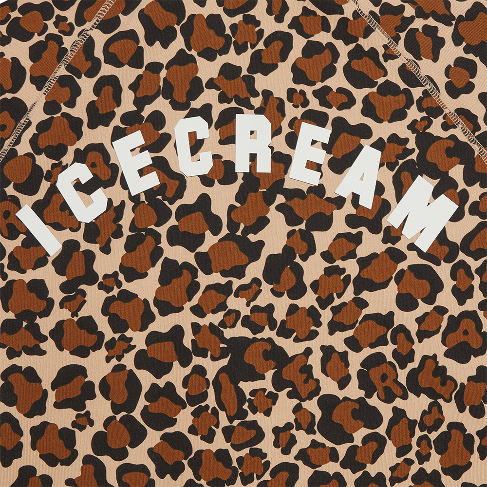 ICECREAM Leopard Print Zip Thru Hood