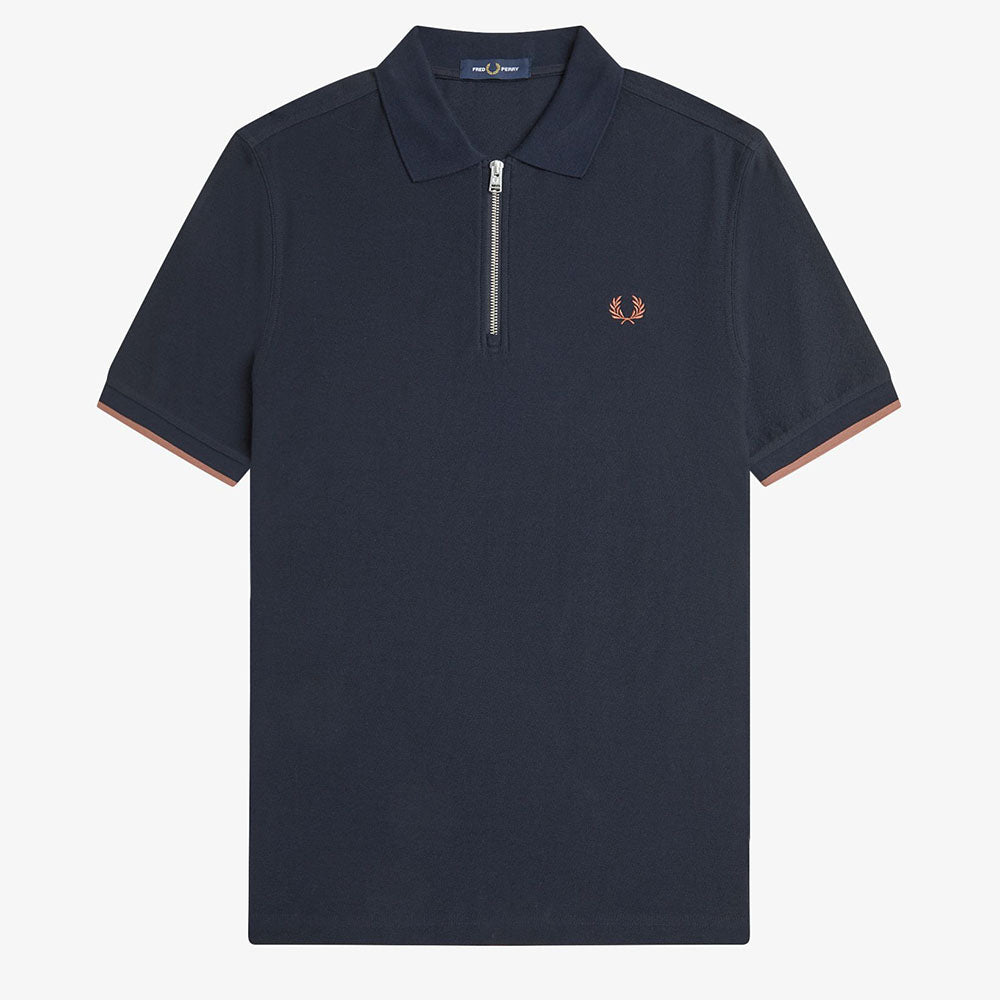 Fred Perry Crepe Pique Zip Neck Shirt