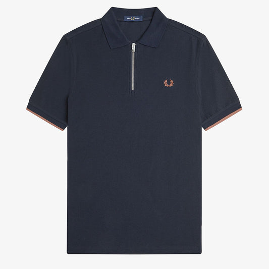 Fred Perry Crepe Pique Zip Neck Shirt