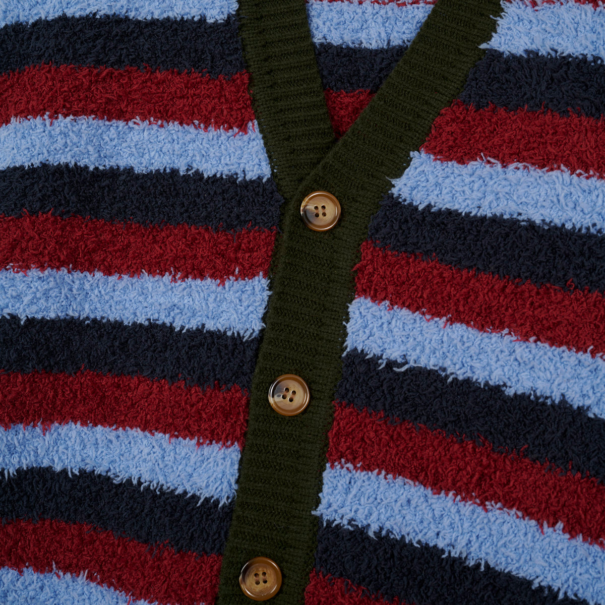 Brain Dead Teddy Fur Striped Cardigan