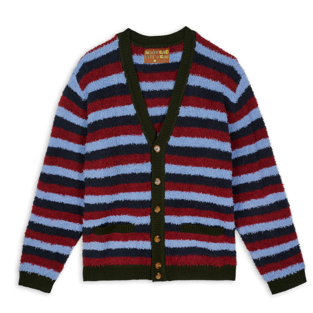 Brain Dead Teddy Fur Striped Cardigan